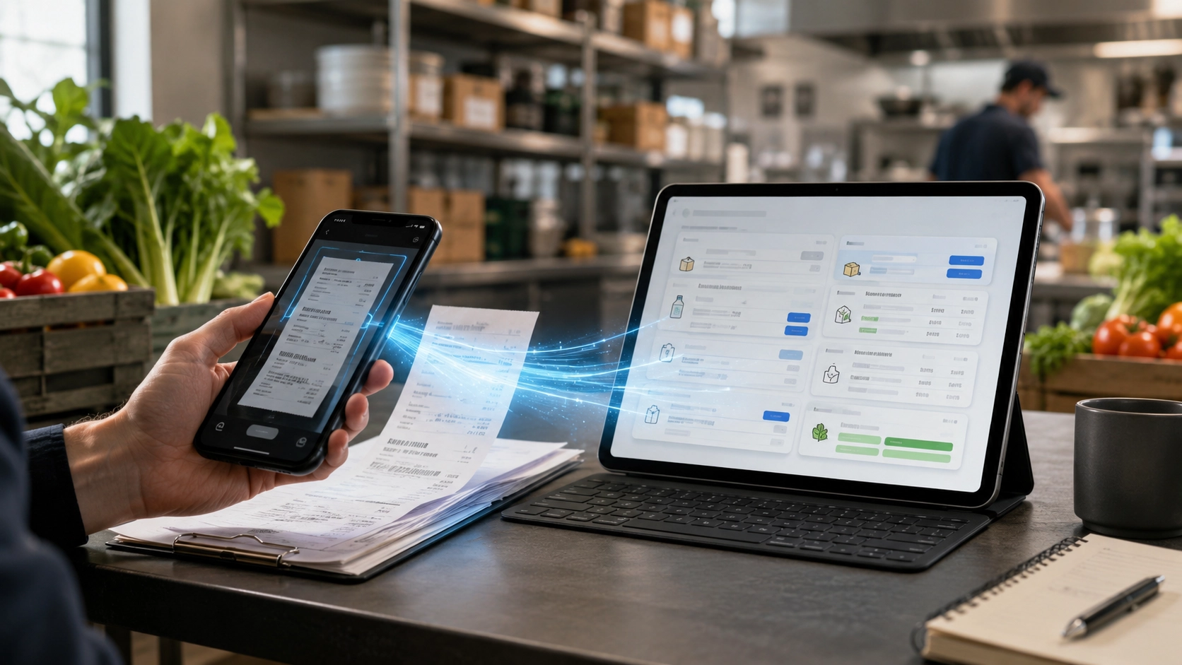 Delivery receipt being scanned into structured product data